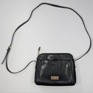 RLL Ralph Lauren mini leather crossbody bag W gold tone Logo plate. 8.5" X 7"